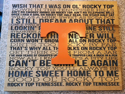 Laser-engraved Sign: NCAA Logo with Fight Song