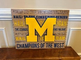 Laser-engraved Sign: NCAA Logo with Fight Song